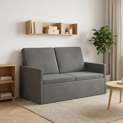 Divano a 2 posti Grigio Scuro 130 x 81 x 82 cm Tessuto in Cords | homemem39
