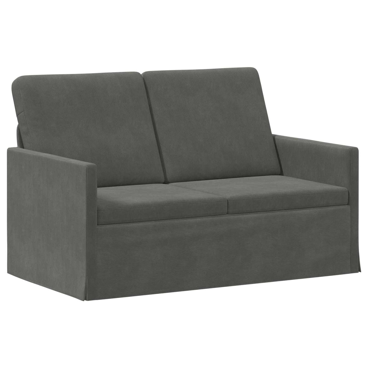 Divano a 2 posti Grigio Scuro 130 x 81 x 82 cm Tessuto in Cords | homemem39