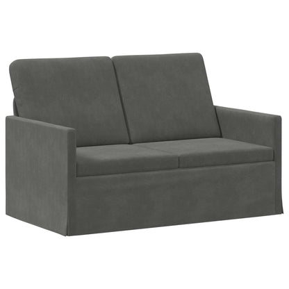 Divano a 2 posti Grigio Scuro 130 x 81 x 82 cm Tessuto in Cords | homemem39