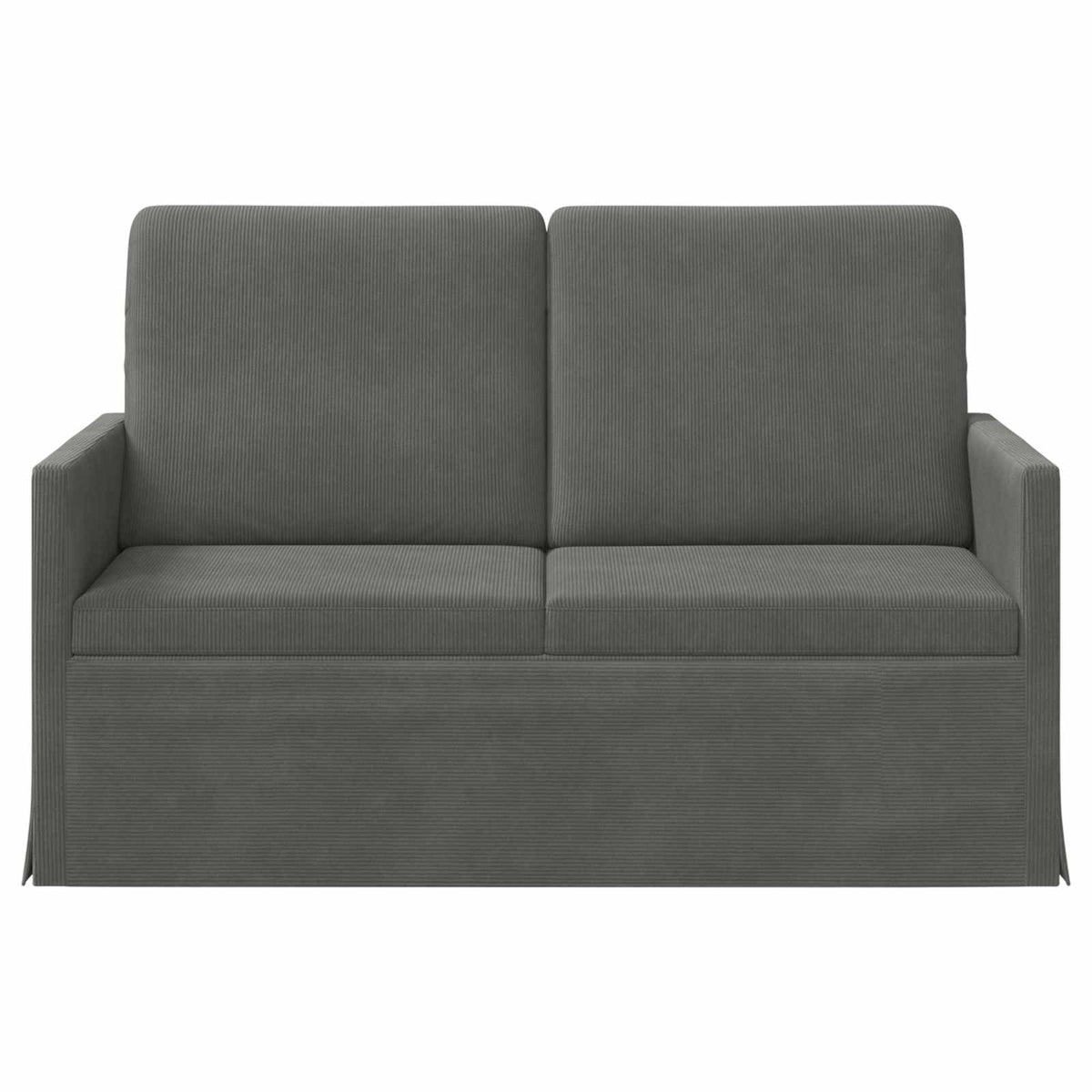 Divano a 2 posti Grigio Scuro 130 x 81 x 82 cm Tessuto in Cords | homemem39