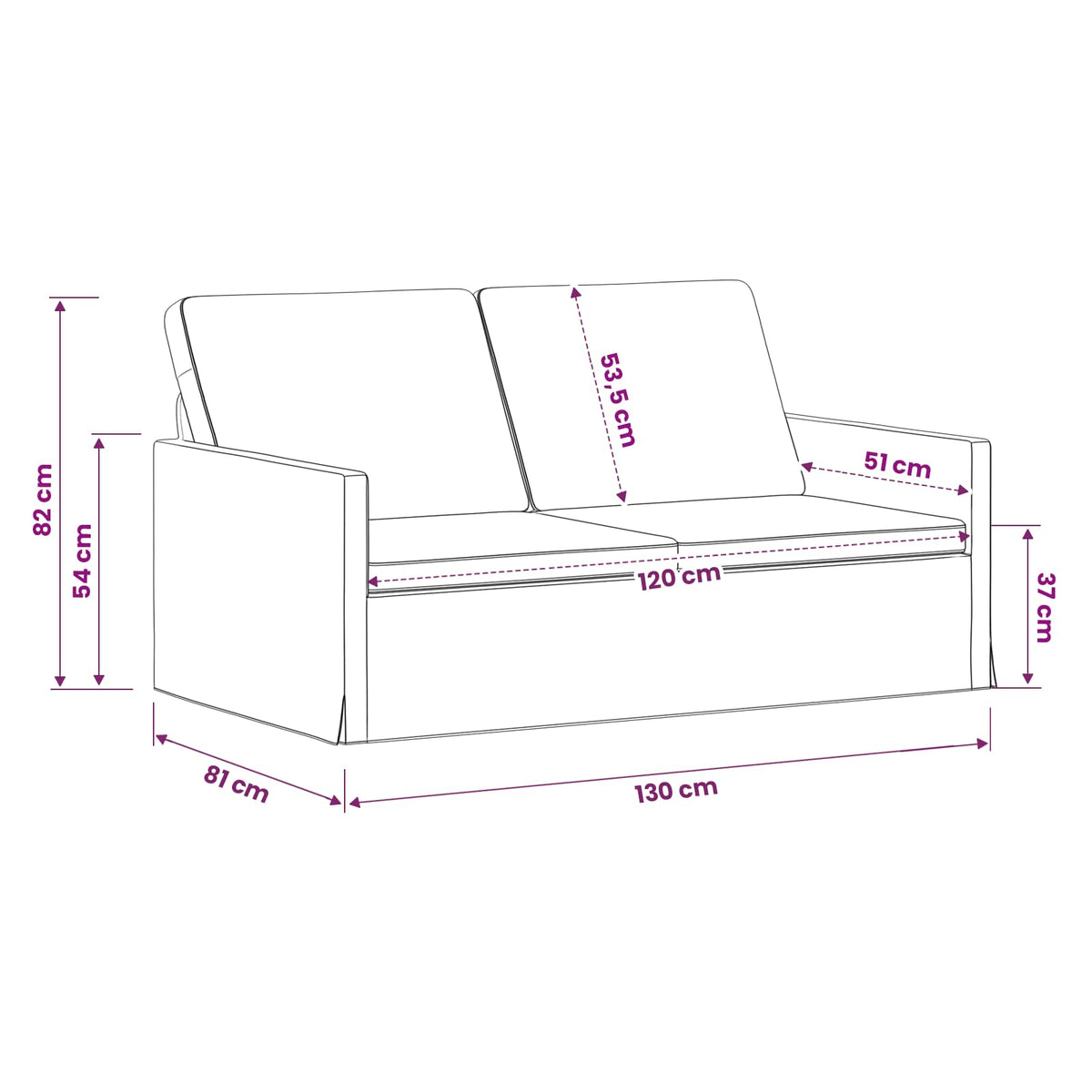Divano a 2 posti Blu 130 x 81 x 82 cm Tessuto in Cords | homemem39