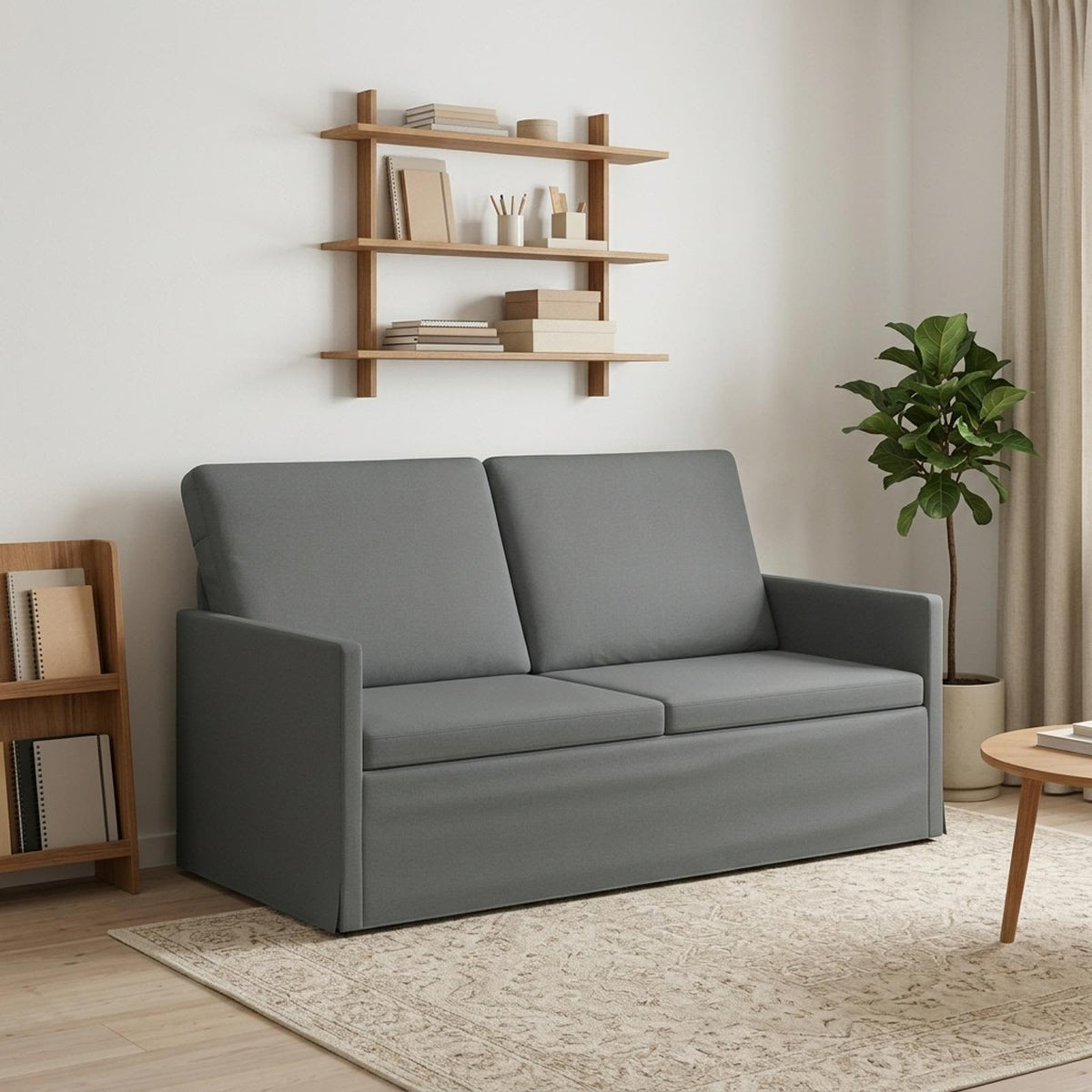 Divano a 2 posti Grigio Scuro 150 x 81 x 82 cm Tessuto | homemem39