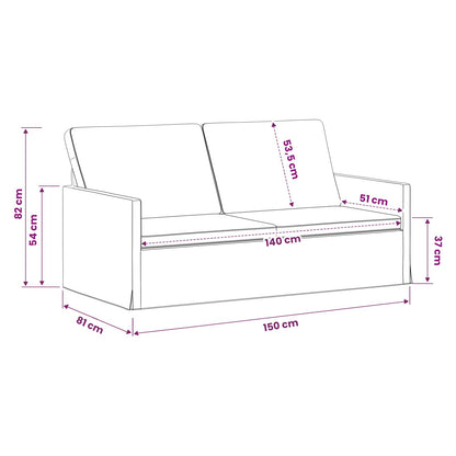 Divano a 2 posti Nero 150 x 81 x 82 cm Tessuto | homemem39
