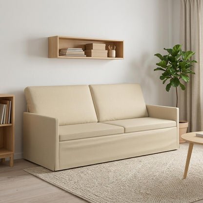 Divano a 3 posti Crema 190 x 81 x 82 cm Tessuto | homemem39