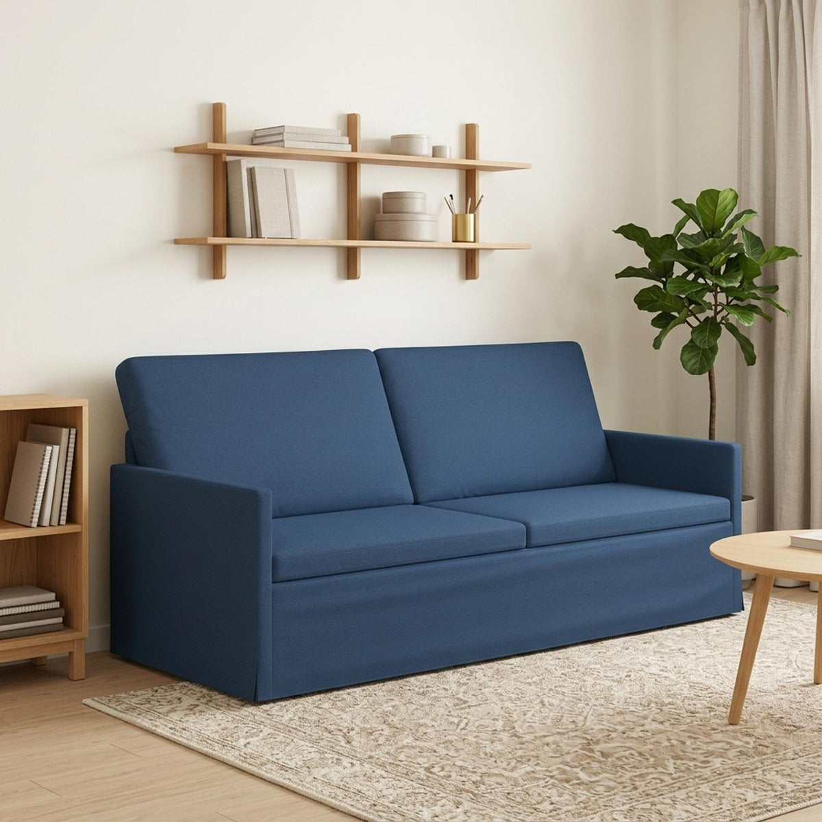 Divano a 3 posti Blu 190 x 81 x 82 cm Tessuto | homemem39