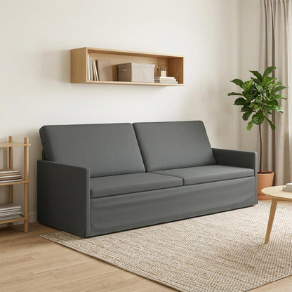 Divano a 3 posti Grigio Scuro 220 x 81 x 82 cm Tessuto