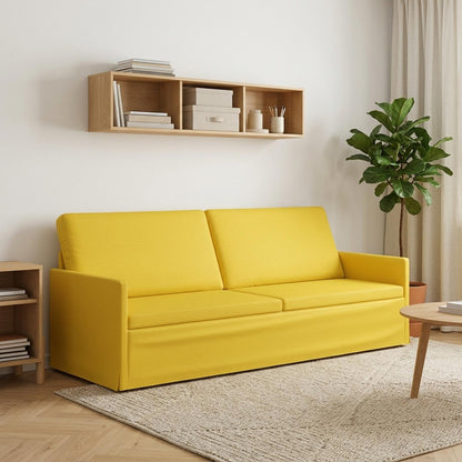 Divano a 3 posti Giallo Chiaro 220 x 81 x 82 cm Tessuto | homemem39
