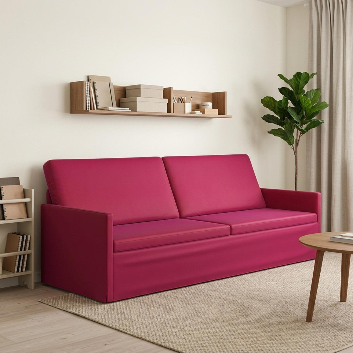 Divano a 3 posti Rosso Vino 220 x 81 x 82 cm Velluto (V) | homemem39