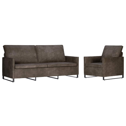 Set di divani 2 pcs Grigio Scuro Tessuto scamosciato sintetico | homemem39