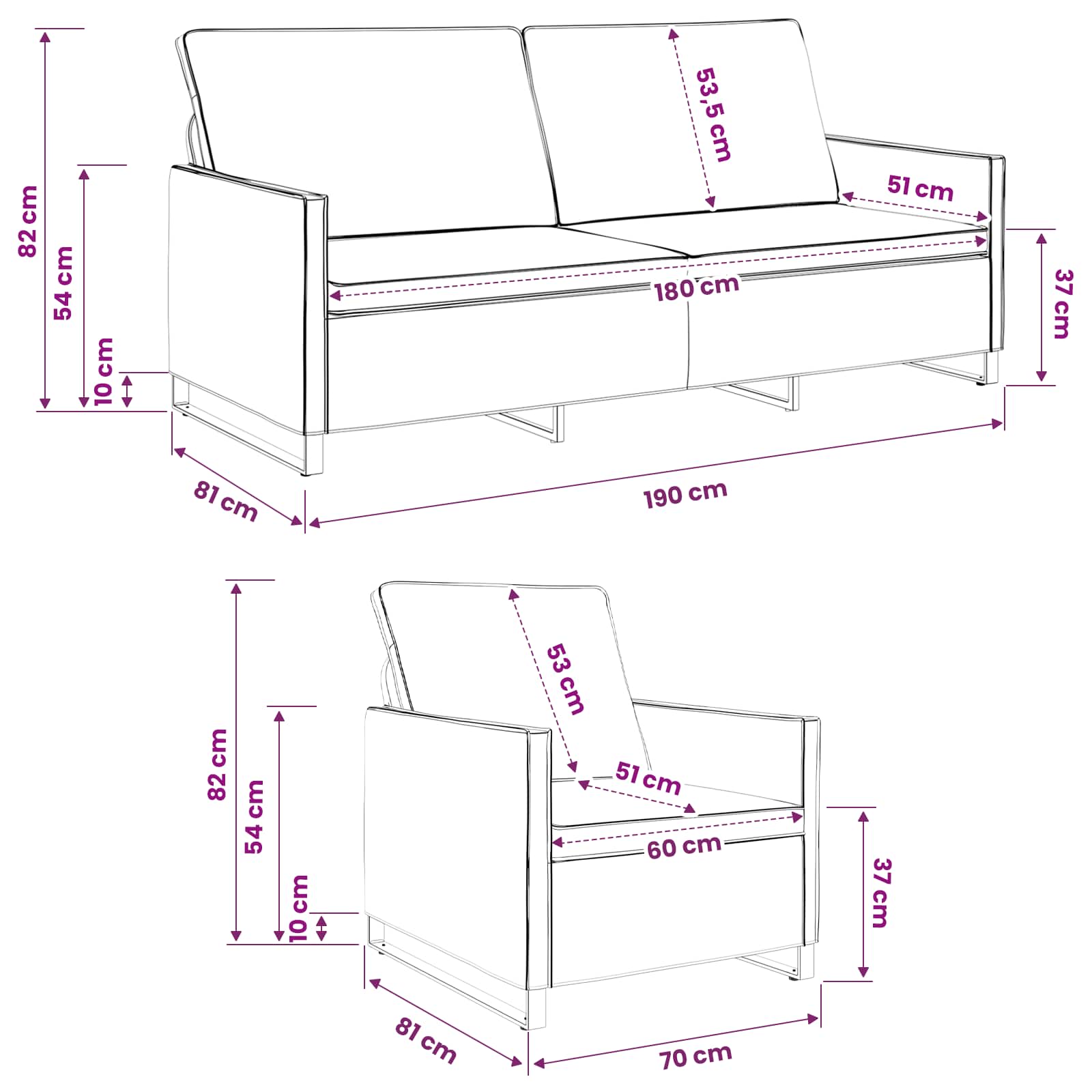 Set di divani 2 pcs Grigio Scuro Tessuto scamosciato sintetico | homemem39