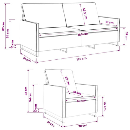Set di divani 2 pcs Grigio Scuro Tessuto scamosciato sintetico | homemem39