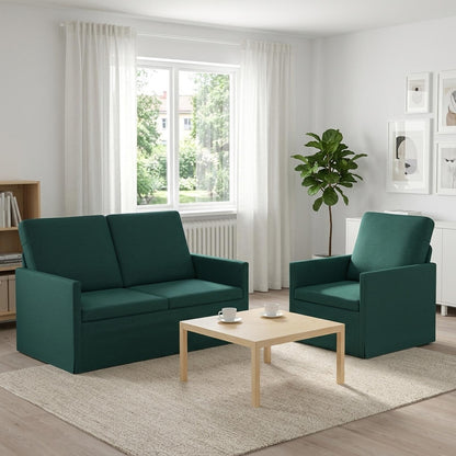Set di divani 2 pcs Verde Scuro Tessuto | homemem39