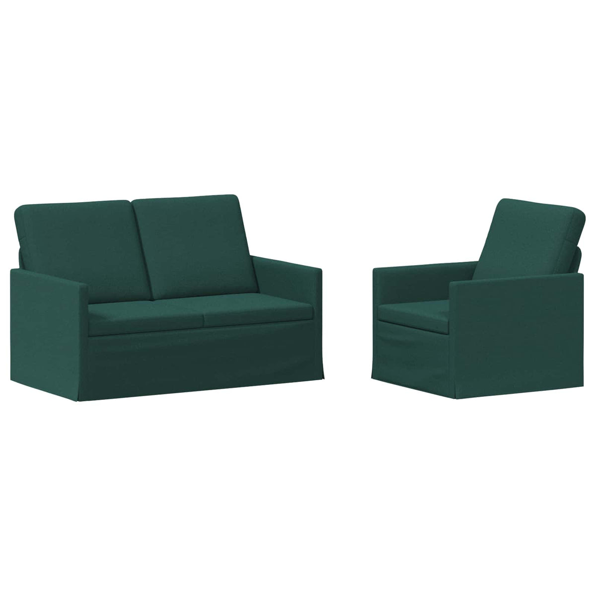 Set di divani 2 pcs Verde Scuro Tessuto | homemem39