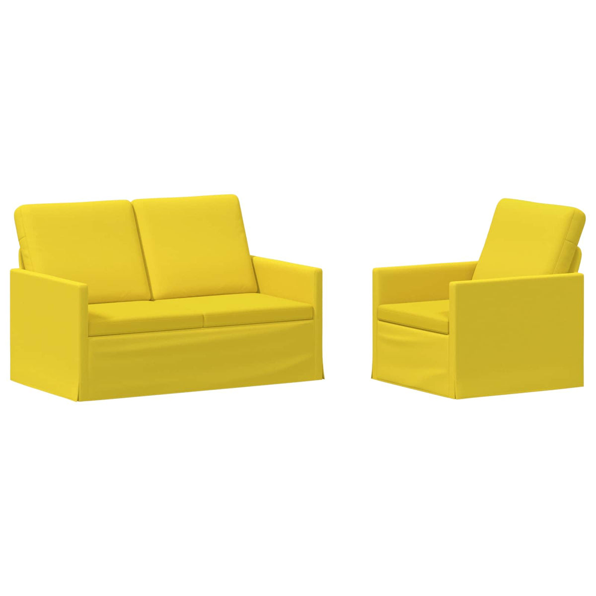 Set di divani 2 pcs Giallo Chiaro Tessuto | homemem39