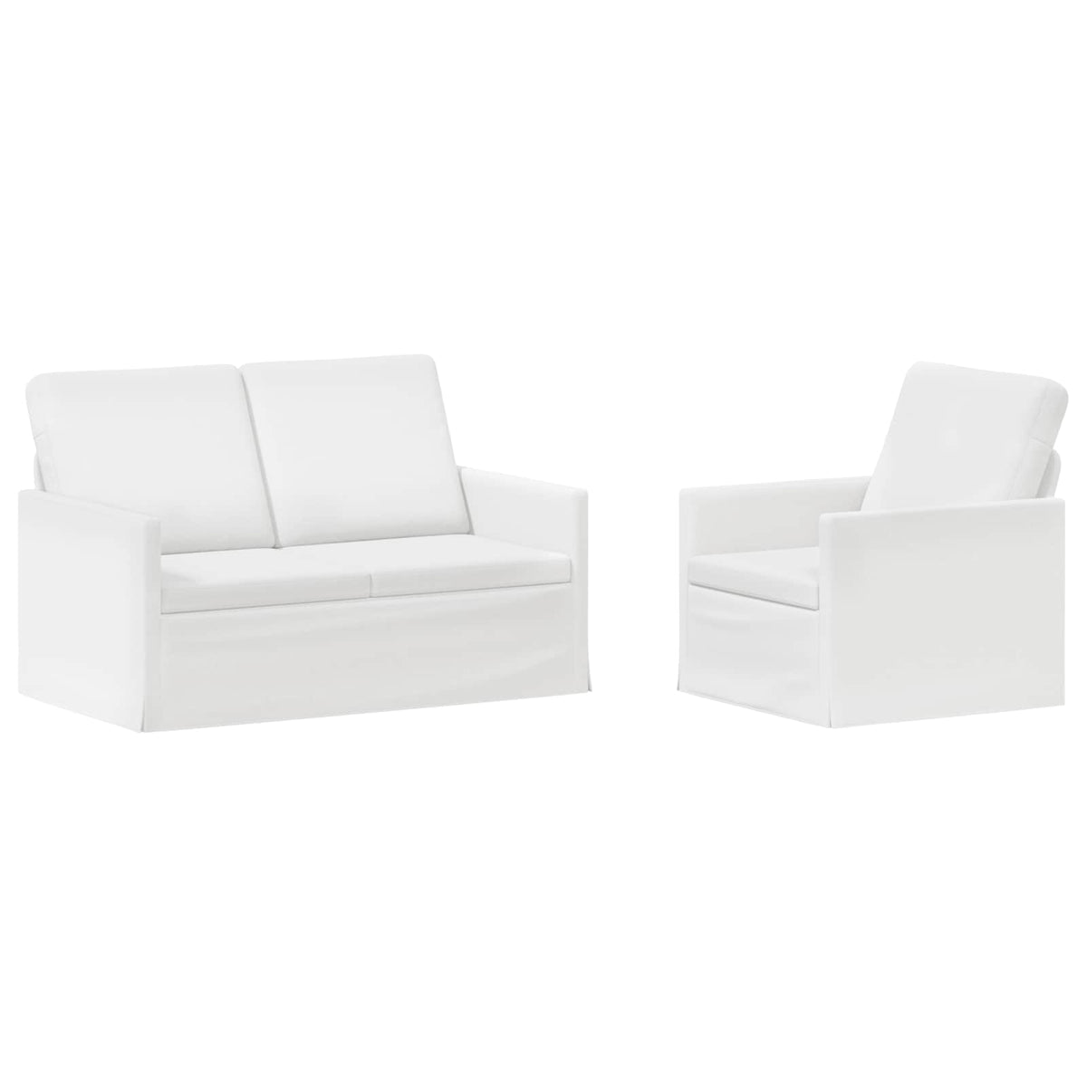 Set di divani 2 pcs Bianco Tessuto