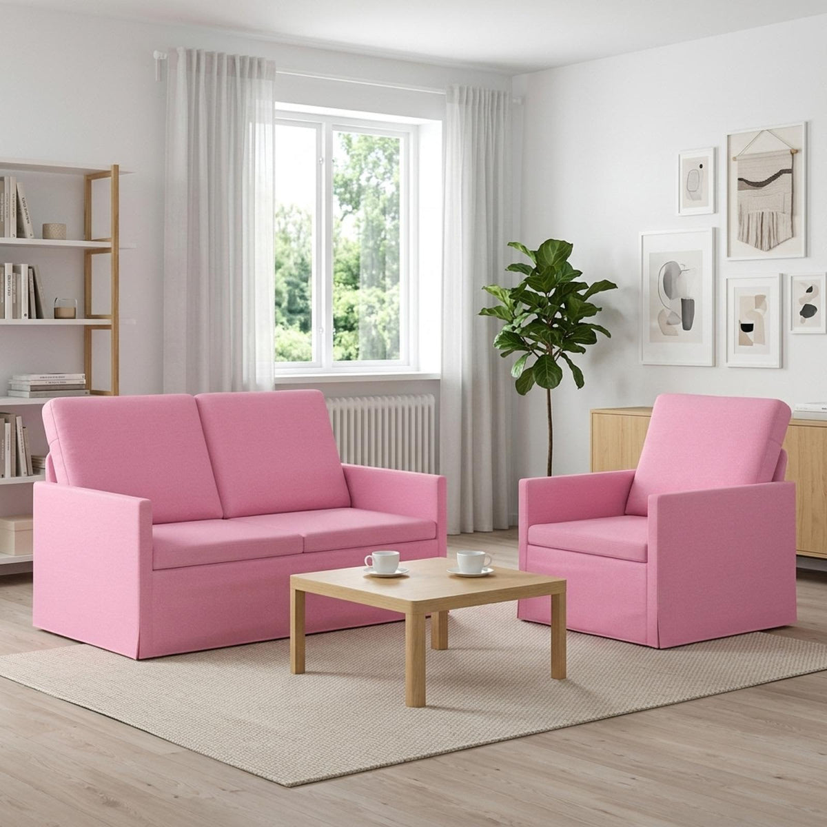 Set di divani 2 pcs Rosa Tessuto | homemem39