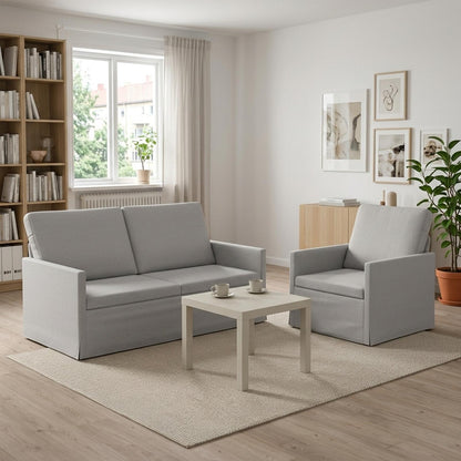 Set di divani 2 pcs Grigio Nuvola Tessuto