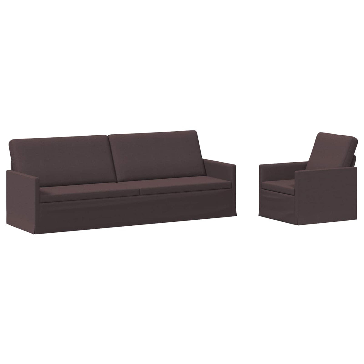 Set di divani 2 pcs Marrone Scuro Tessuto | homemem39