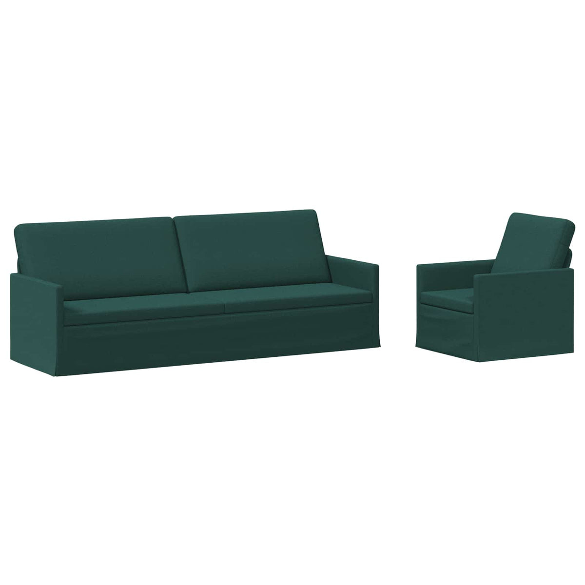 Set di divani 2 pcs Verde Scuro Tessuto | homemem39
