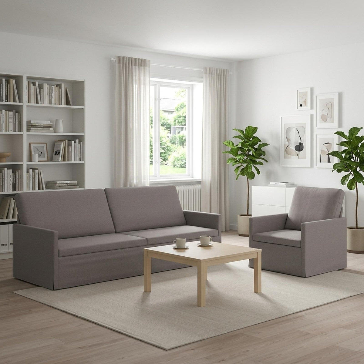 Set di divani 2 pcs Tortora Tessuto | homemem39