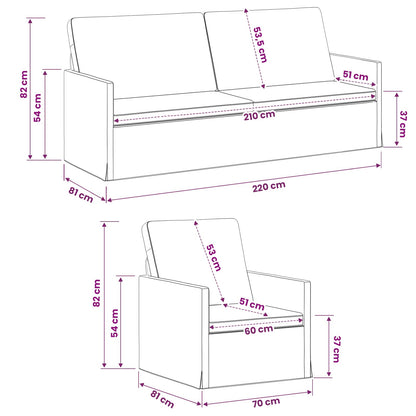 Set di divani 2 pcs Rosa Tessuto | homemem39