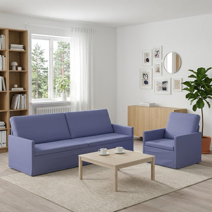 Set di divani 2 pcs Blu jeans Tessuto