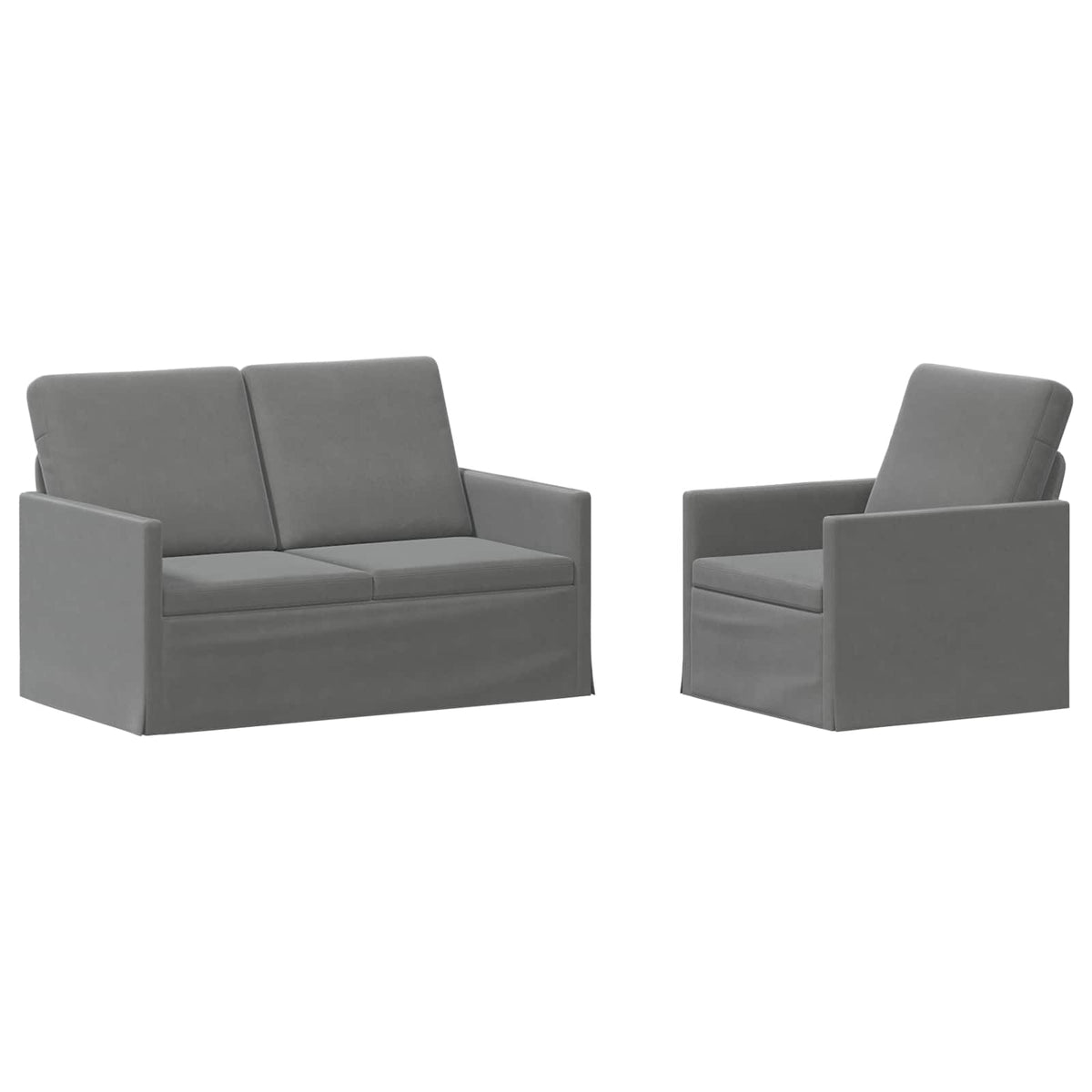 Set di divani 2 pcs Grigio Scuro Velluto (V)