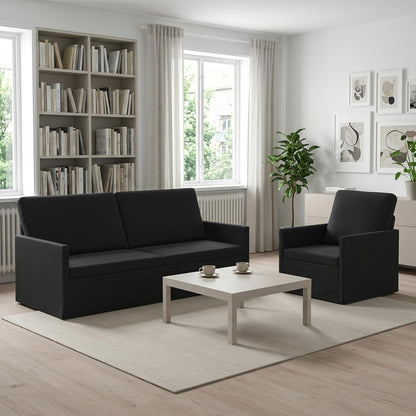 Set di divani 2 pcs Nero Velluto (V) | homemem39