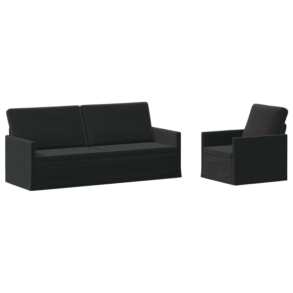 Set di divani 2 pcs Nero Velluto (V) | homemem39