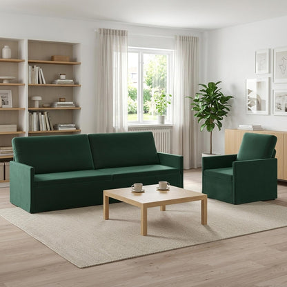 Set di divani 2 pcs Verde Scuro Velluto (V)