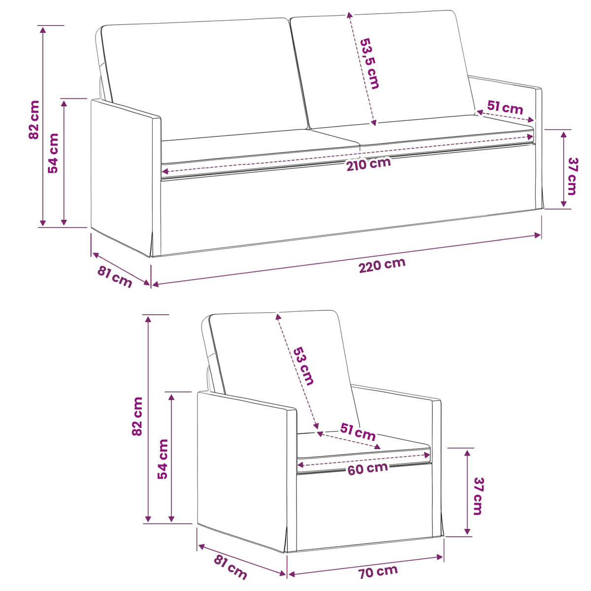 Set di divani 2 pcs Verde Scuro Velluto (V) | homemem39