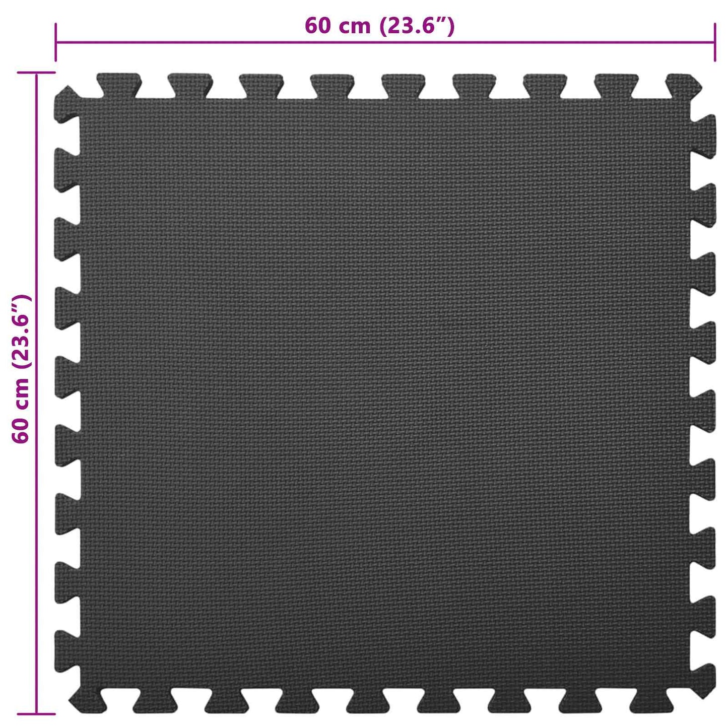 Tappetino per piscina 6 pcs Nero 2,16 ㎡ Schiuma EVA | homemem39