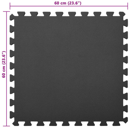 Tappetino per piscina 12 pcs Nero 4,32 ㎡ Schiuma EVA | homemem39