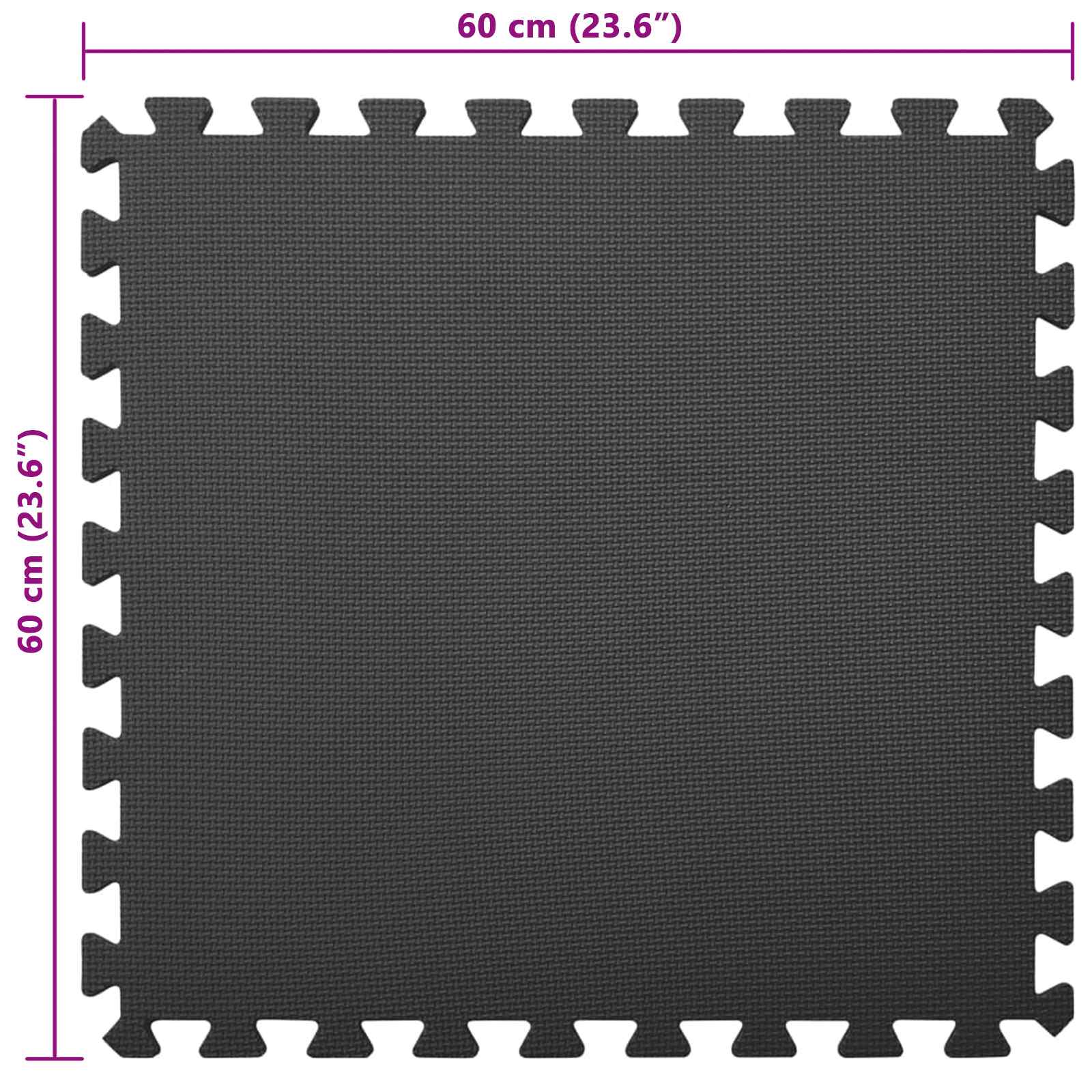Tappetino per piscina 24 pcs Nero 8,64 ㎡ Schiuma EVA | homemem39