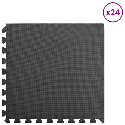 Tappetino per piscina 24 pcs Nero 8,64 ㎡ Schiuma EVA | homemem39