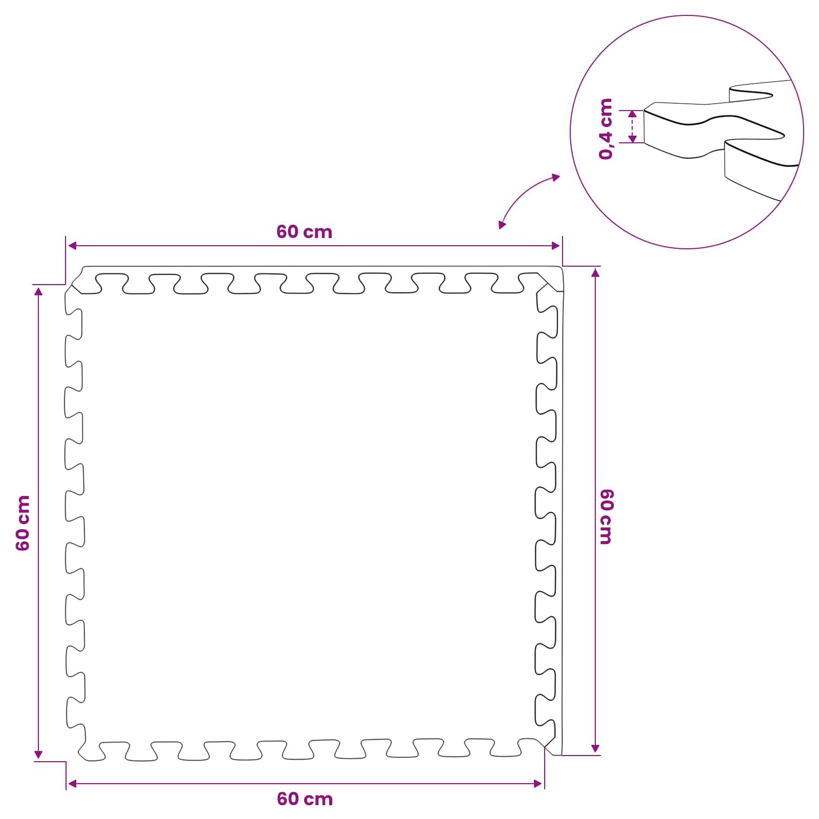 Tappetino per piscina 12 pcs Grigio 4,32 m² Schiuma EVA | homemem39