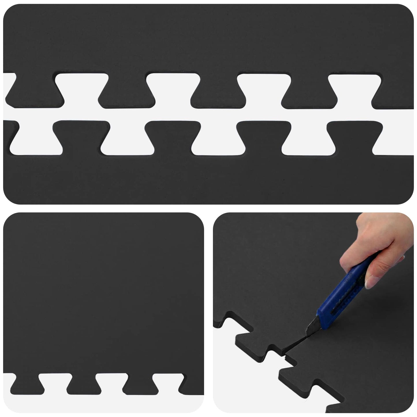 Tappetino per piscina 50 pcs Nero 18 m² Schiuma EVA | homemem39
