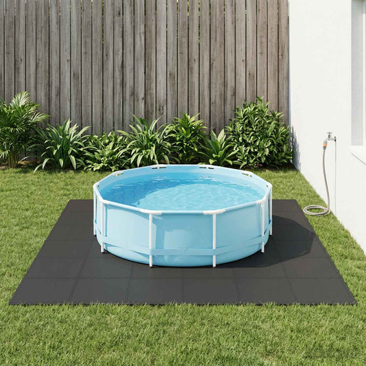 Tappetino per piscina 50 pcs Nero 18 m² Schiuma EVA