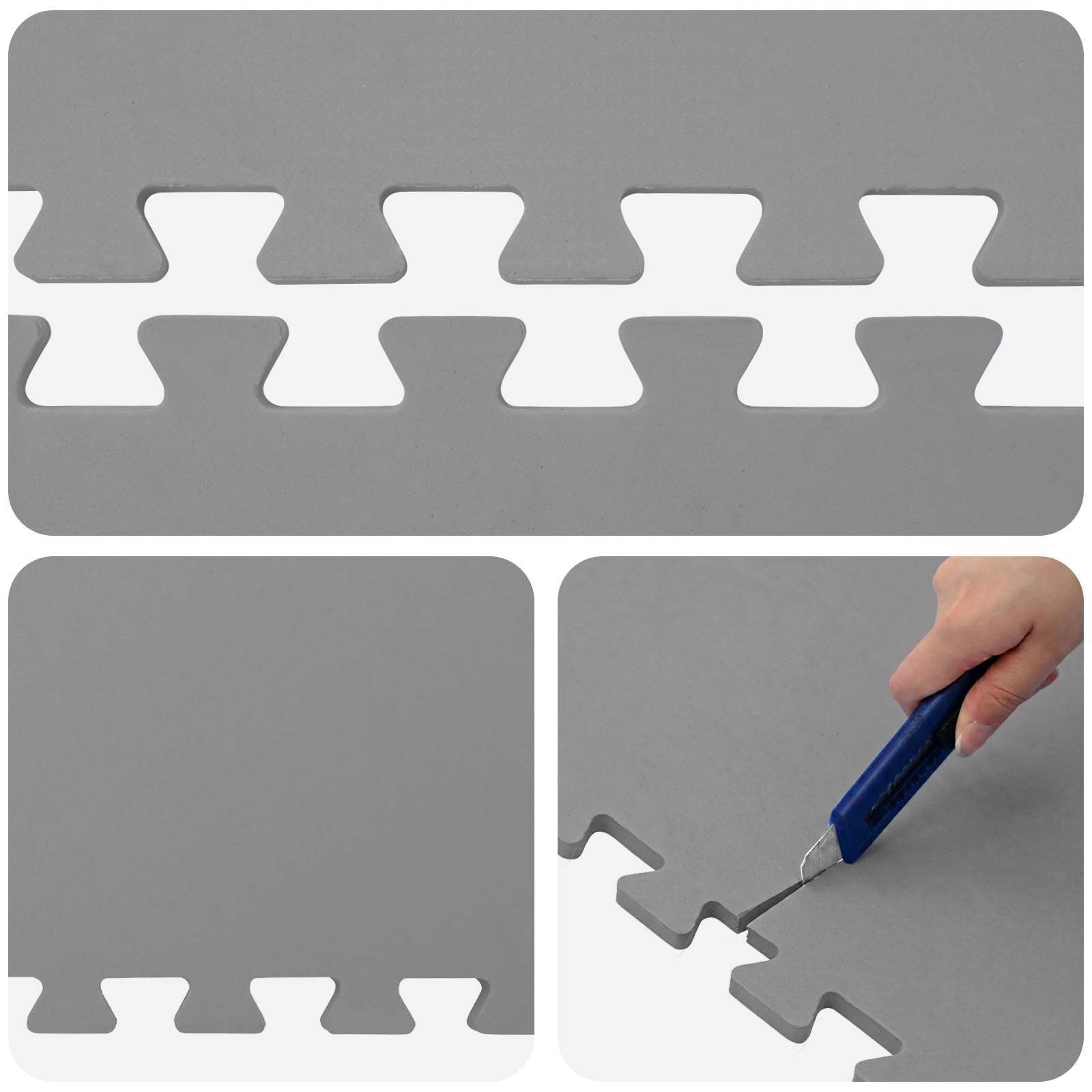 Tappetino per piscina 50 pcs Grigio 18 m² Schiuma EVA | homemem39