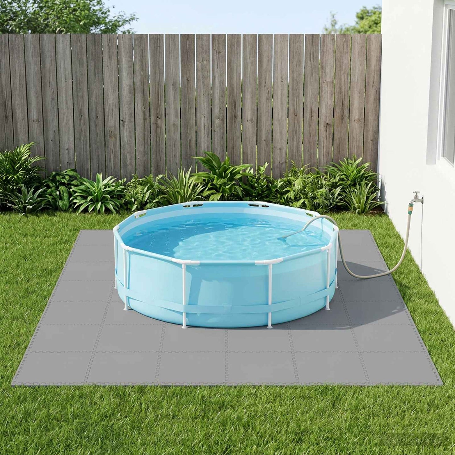 Tappetino per piscina 50 pcs Grigio 18 m² Schiuma EVA