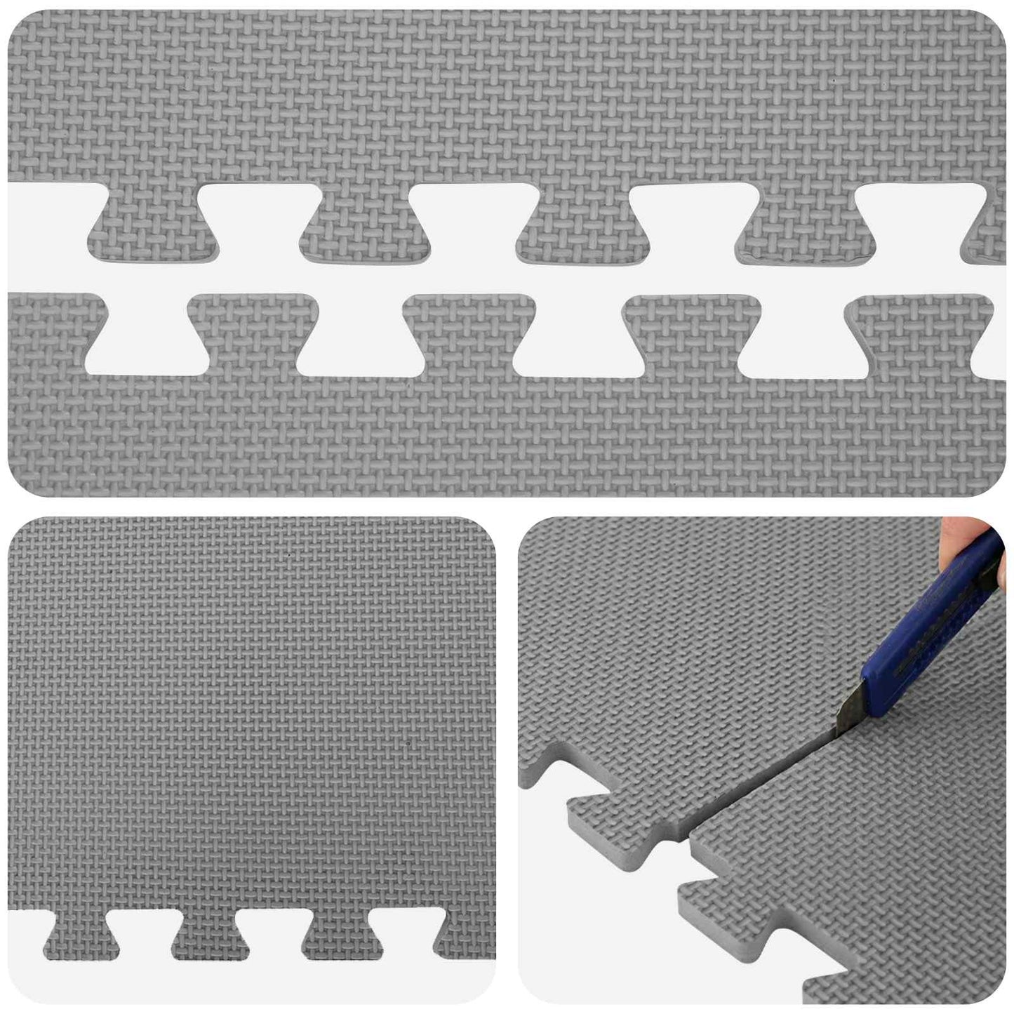 Tappetino per piscina 12 pcs Grigio 4,32 m² Schiuma EVA | homemem39