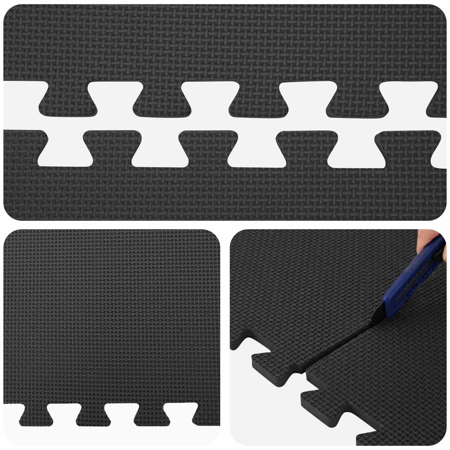 Tappetino per piscina 24 pcs Nero 8,64 m² Schiuma EVA | homemem39