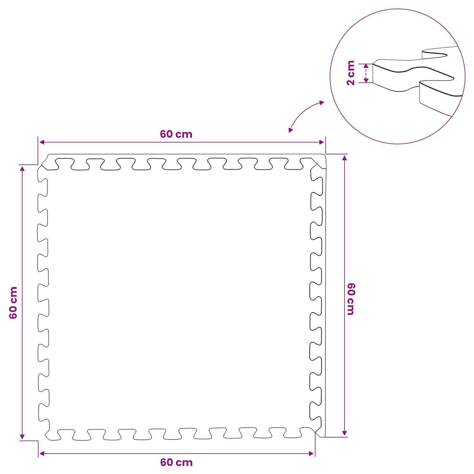 Tappetino per piscina 24 pcs legno 8,64 m² Schiuma EVA | homemem39
