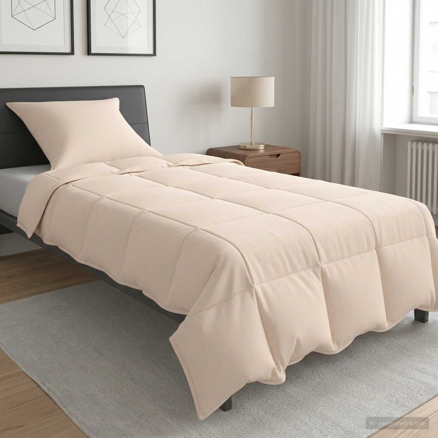 Set di Piumoni 2 pz 135 x 200 cm Inverno 350 gsm Beige