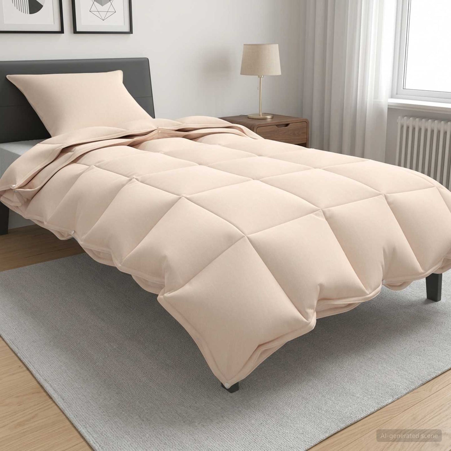 Set di Piumoni Beige 140 x 200 cm Cotone, Kapok, Poliestere