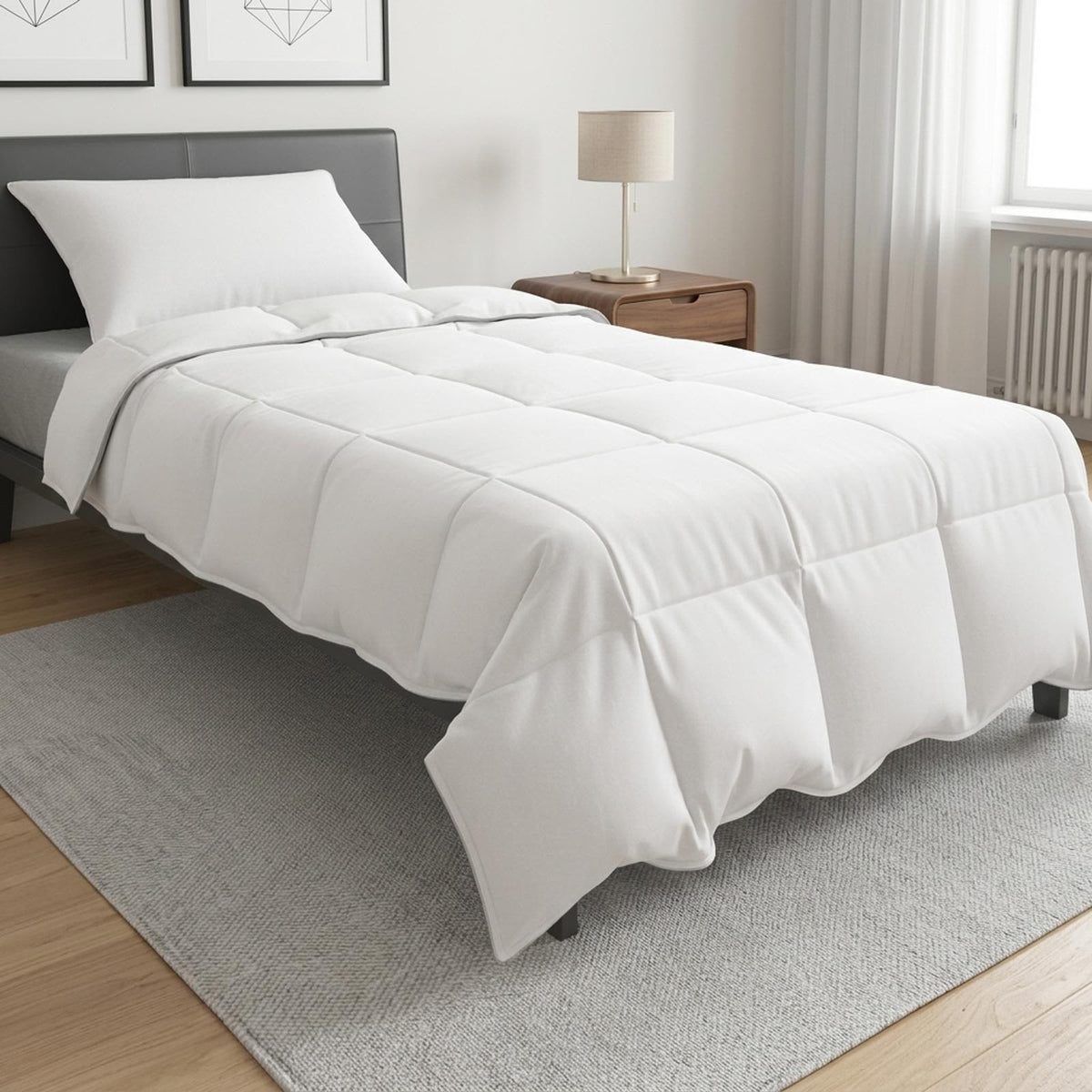 Set di Piumoni 2 pz 155 x 200 cm Tutte le stagioni Bambù Bianco