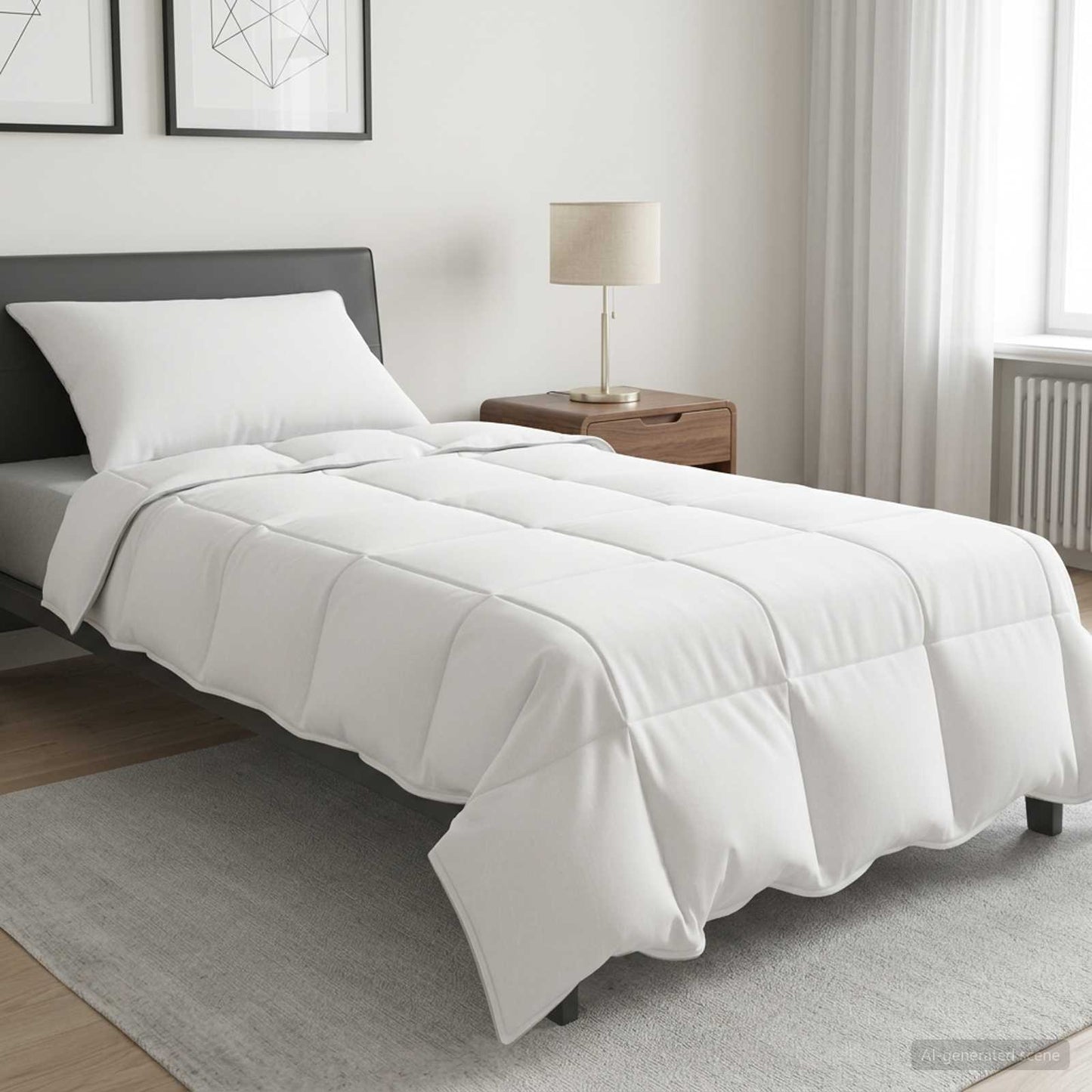 Set di Piumoni 2 pz 155 x 200 cm Inverno Bambù Bianco