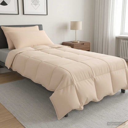 Set di Piumoni 2 pz 135 x 220 cm 250 gsm Kapok Naturale Beige