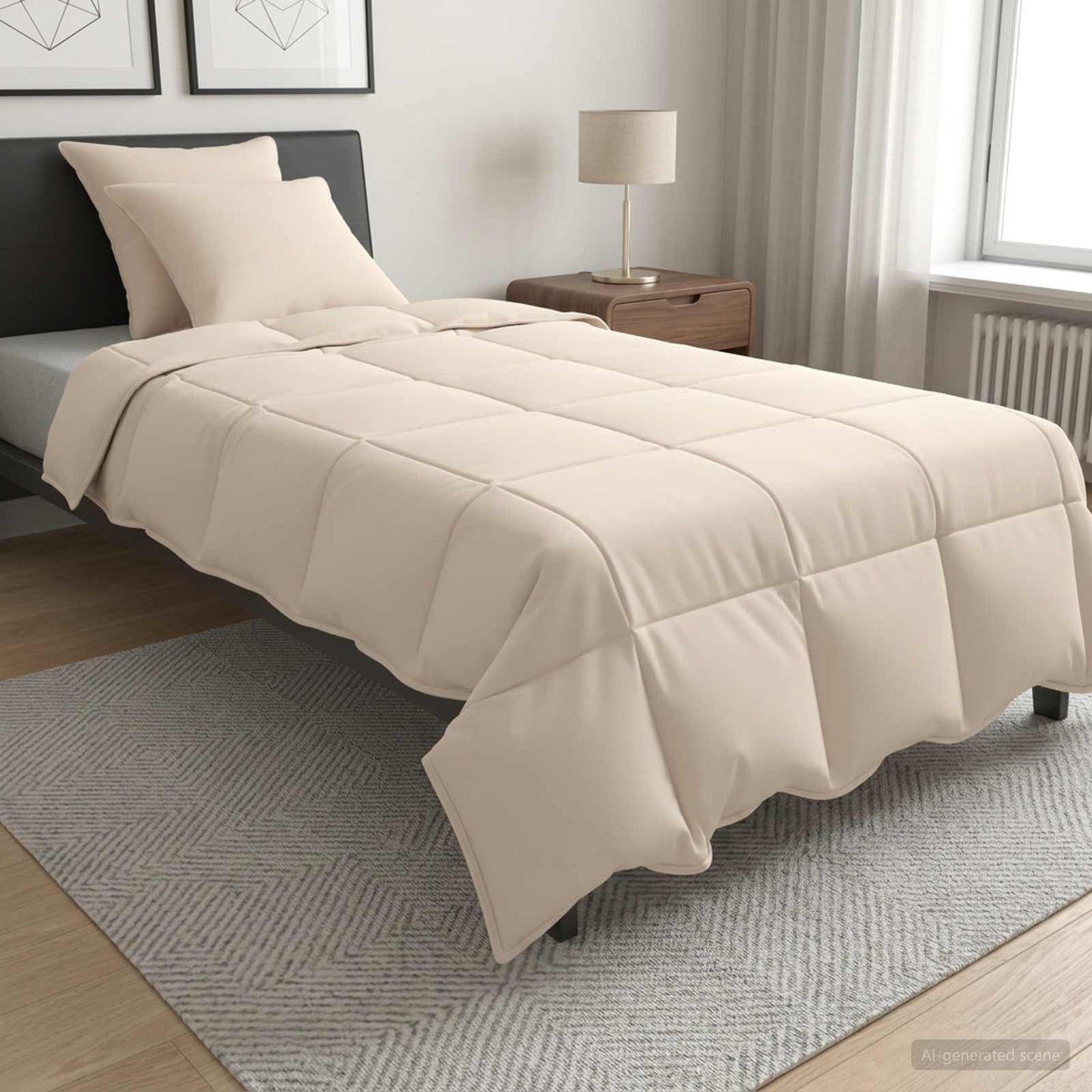 Set di Piumoni 2 pz 135 x 220 cm 250 gsm Kapok Naturale Beige