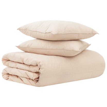 Set di Piumoni 2 pz 240 x 220 cm 250 gsm Kapok Naturale Beige | homemem39